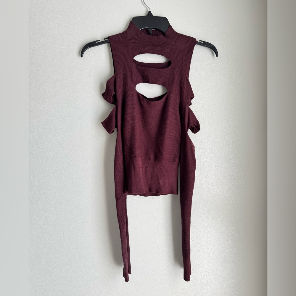 Express Elegant Burgundy Sleeveless Top